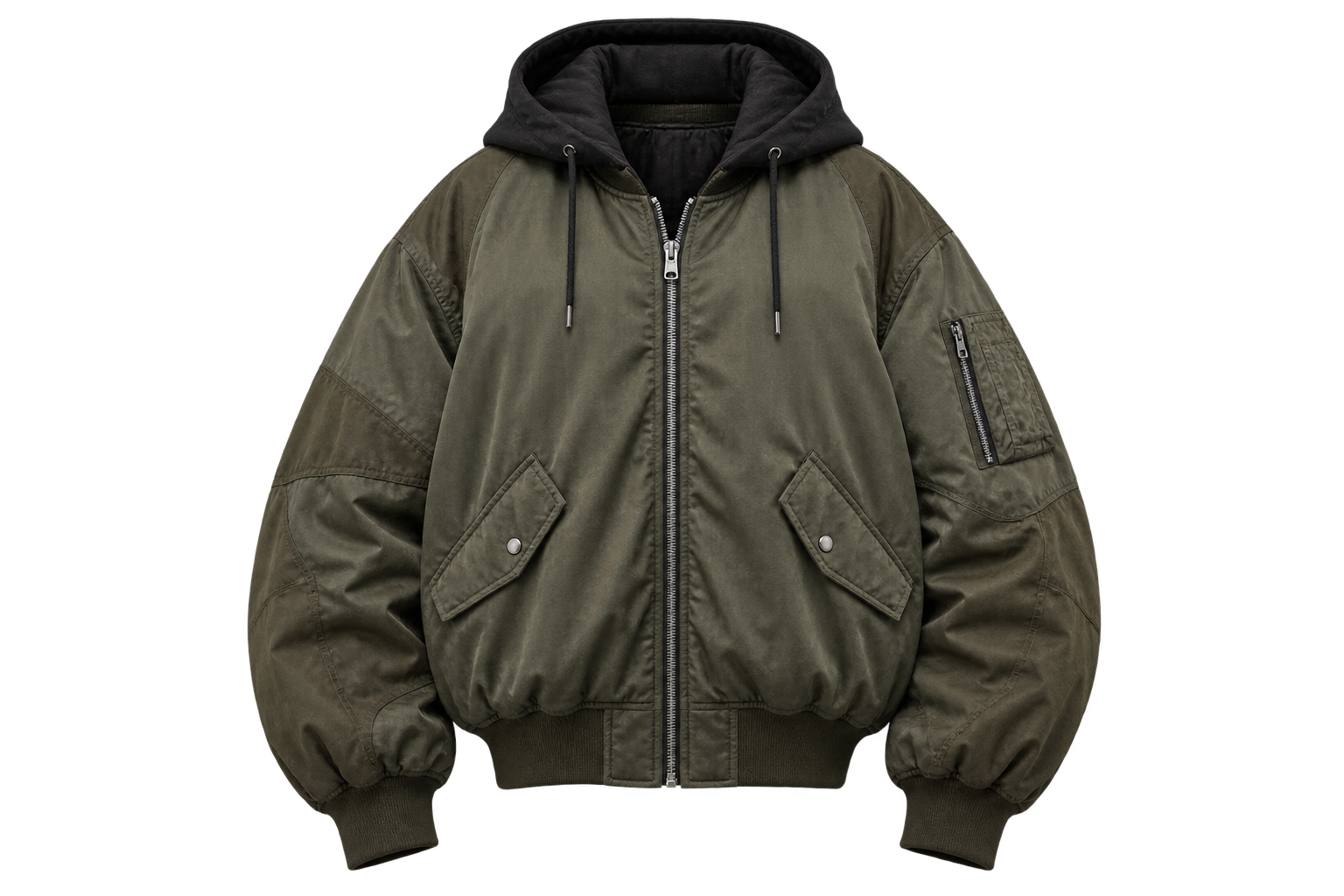 Olive reversible bomber jacket